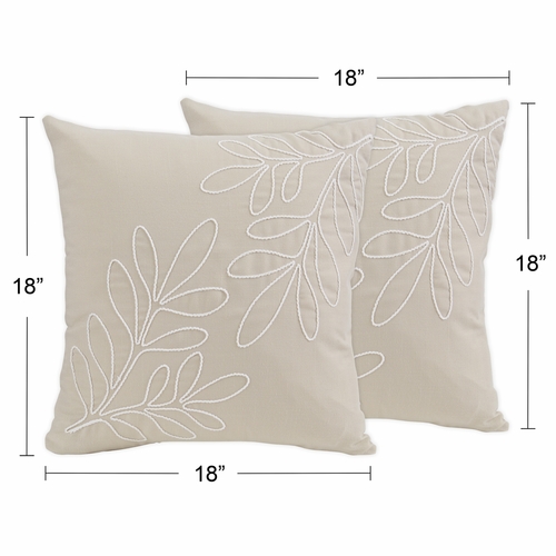 Botanical Leaf Linen Collection Decorative Accent Throw Pillows - Set of 2 - alt image 2