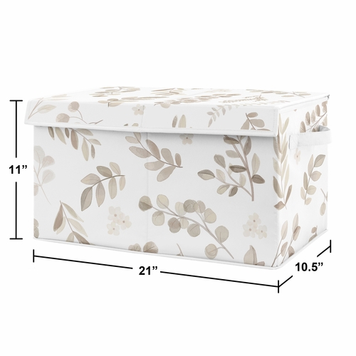 Botanical Leaf Linen Collection Fabric Toy Bin Storage - alt image 2