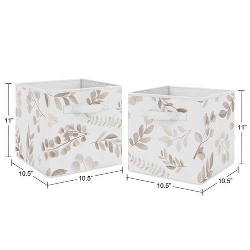 Botanical Leaf Linen Collection Foldable Fabric Storage Bins - alt image 2