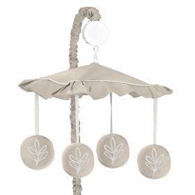 Botanical Leaf Linen Collection Musical Mobile