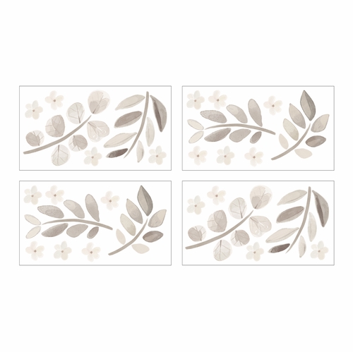 Botanical Leaf Linen Collection Peel and Stick Wall Decal Stickers - Set of 4 Sheets - alt image 1