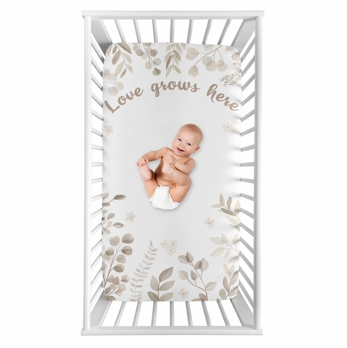 Botanical Leaf Linen Collection Photo Op Crib Sheet