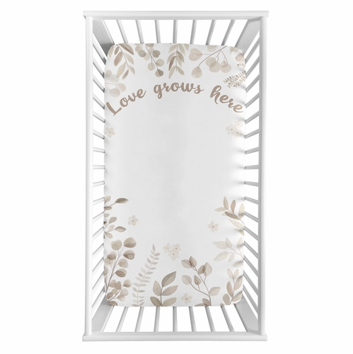 Botanical Leaf Linen Collection Photo Op Crib Sheet - alt image 1