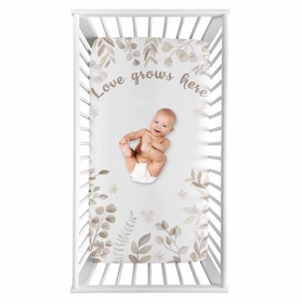 Botanical Leaf Linen Collection Photo Op Crib Sheet