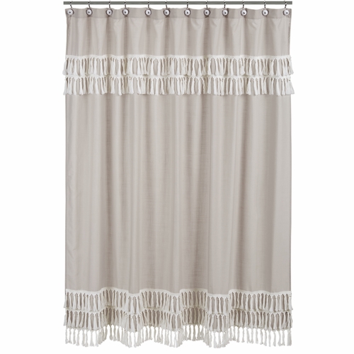 Botanical Leaf Linen Collection Shower Curtain