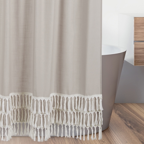 Botanical Leaf Linen Collection Shower Curtain - alt image 2