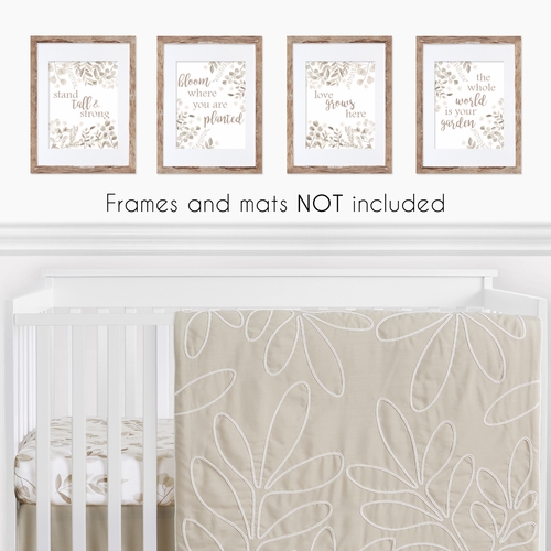 Botanical Leaf Linen Collection Wall Art Prints - Set of 4 - alt image 1