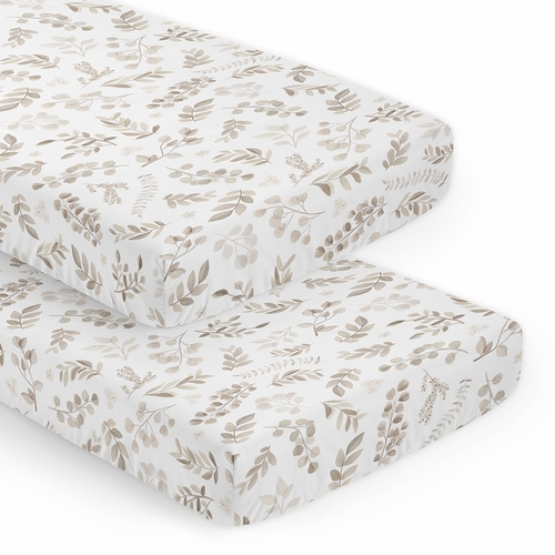 Botanical Taupe Collection 2 Pack Crib Sheets