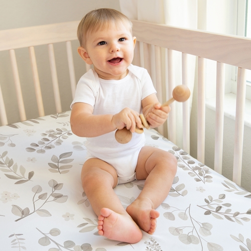 Botanical Taupe Collection 2 Pack Crib Sheets - alt image 3