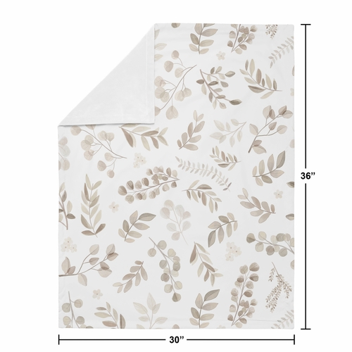 Botanical Taupe Collection Baby Blanket - alt image 3
