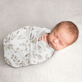 Botanical Taupe Collection Baby Swaddle Blanket