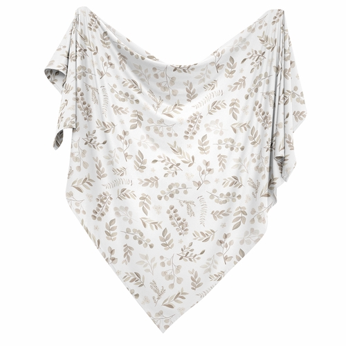 Botanical Taupe Collection Baby Swaddle Blanket - alt image 1