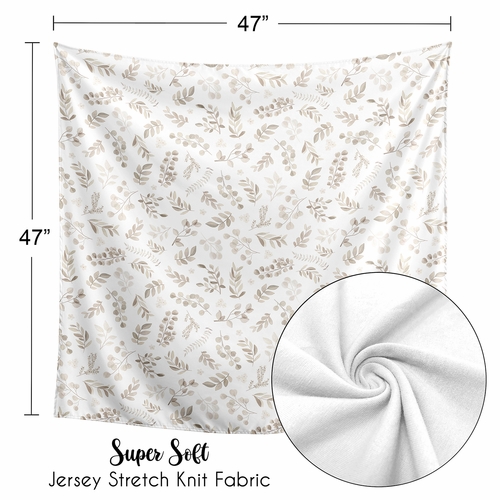 Botanical Taupe Collection Baby Swaddle Blanket - alt image 4