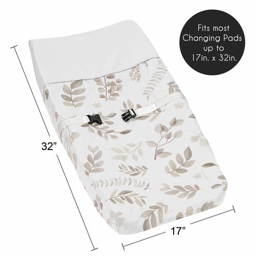 Botanical Taupe Collection Changing Pad Cover - alt image 4