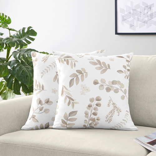 Botanical Taupe Collection Decorative Accent Throw Pillows - Set of 2 - alt image 1