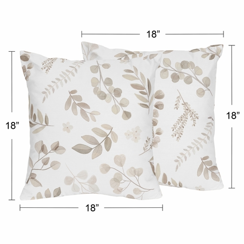 Botanical Taupe Collection Decorative Accent Throw Pillows - Set of 2 - alt image 2
