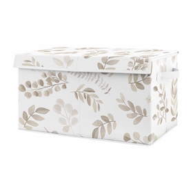 Botanical Taupe Collection Fabric Toy Bin Storage