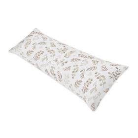 Botanical Taupe Collection Full Length Body Pillow Cover
