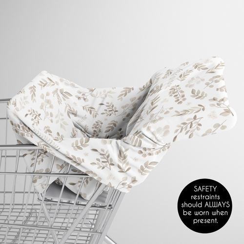 Botanical Taupe Collection Multi Use Baby Car Seat and Nursing Cover - alt image 3
