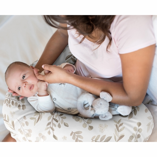 Botanical Taupe Collection Nursing Breastfeeding Pillow Cover - alt image 1