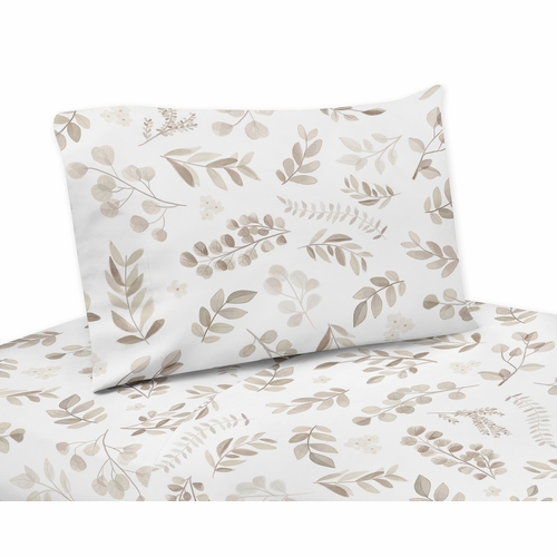 Botanical Taupe Collection Queen Sheet Set