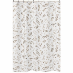 Botanical Taupe Collection Shower Curtain