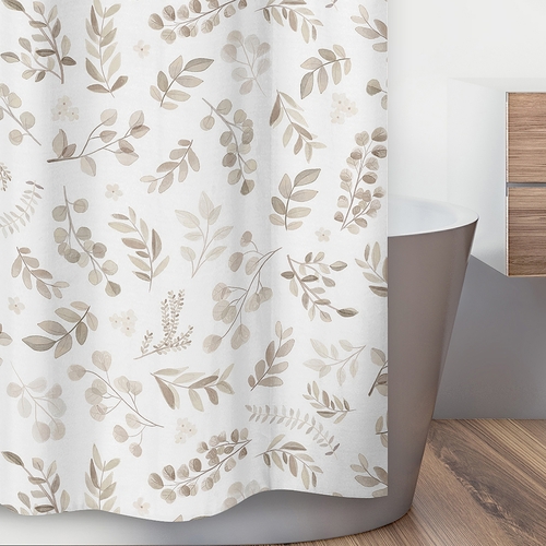 Botanical Taupe Collection Shower Curtain - alt image 2