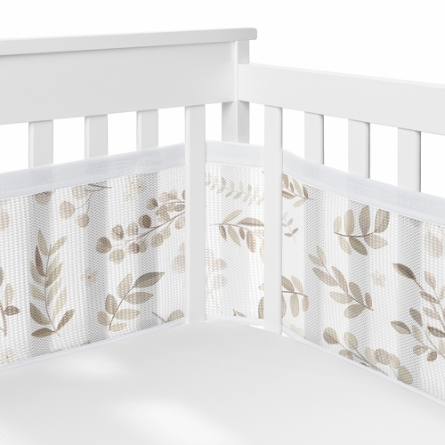 Botanical Taupe Collection Sweet Jojo Designs 6 Piece Crib Bedding + BreathableBaby Breathable Mesh Liner - alt image 2
