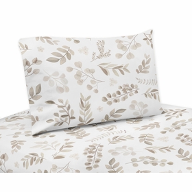 Botanical Taupe Collection Twin Sheet Set