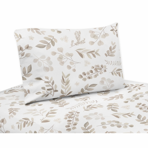 Botanical Taupe Collection Twin Sheet Set
