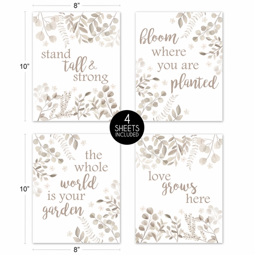 Botanical Taupe Collection Wall Art Prints - Set of 4 - alt image 4