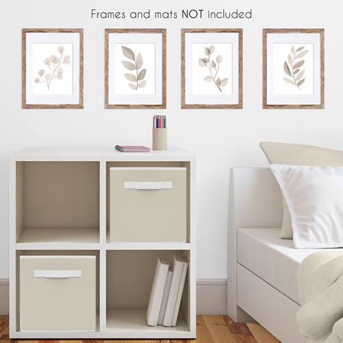 Botanical Taupe Collection Wall Art Prints - Set of 4 - Single Flower - alt image 2