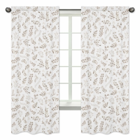 Botanical Taupe Collection Window Panels - Set of 2