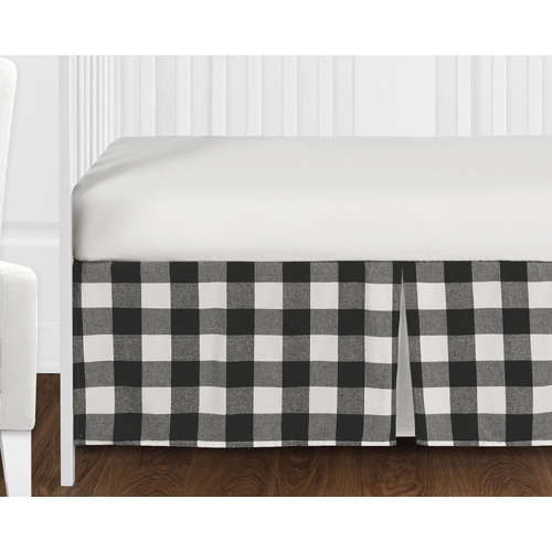 Buffalo Check Black and White 4 Piece Bumperless Crib Bedding - alt image 1