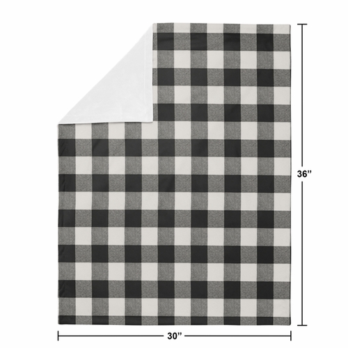 Buffalo Check Black and White Baby Blanket - alt image 3