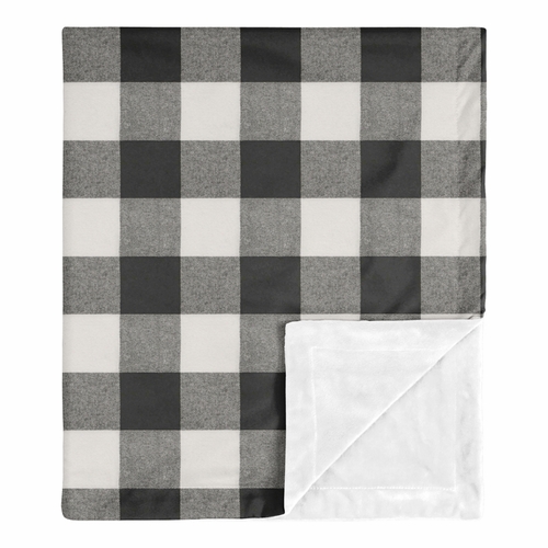 Buffalo Check Black and White Baby Blanket