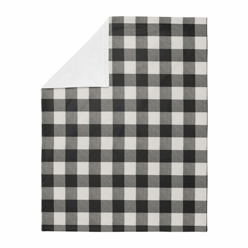 Buffalo Check Black and White Baby Blanket - alt image 1