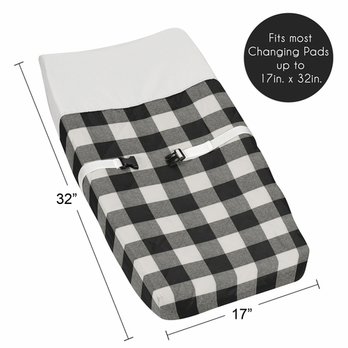 Buffalo Check Black and White Changing Pad Cover - alt image 4