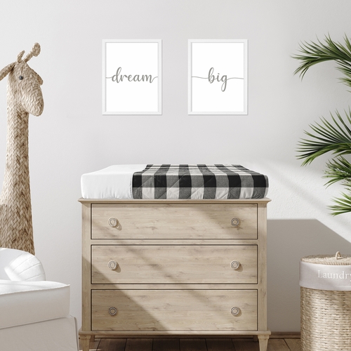 Buffalo Check Black and White Changing Pad Cover - alt image 1