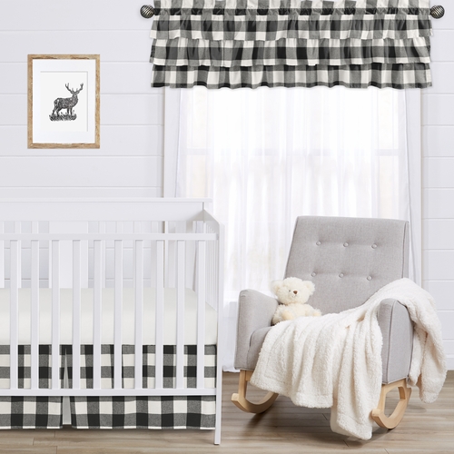 Buffalo Check Black and White Collection Tiered Window Valance - alt image 2