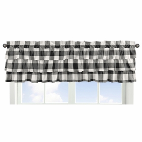 Buffalo Check Black and White Collection Tiered Window Valance