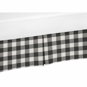 Buffalo Check Black and White Crib Bed Skirt