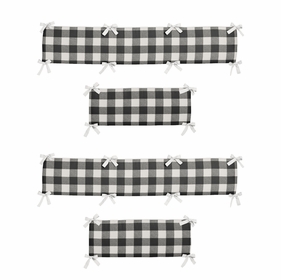 Buffalo Check Black and White Crib Bumper Pad