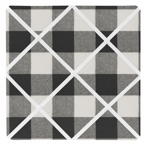 Buffalo Check Black and White Fabric Memo Board