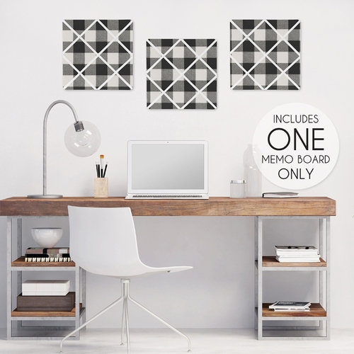 Buffalo Check Black and White Fabric Memo Board - alt image 1