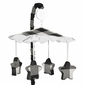 Buffalo Check Black and White Musical Mobile