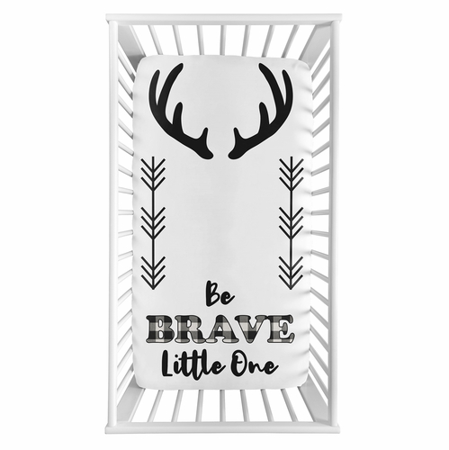 Buffalo Check Black and White Photo Op Crib Sheet - alt image 1