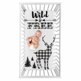 Buffalo Check Black and White Photo Op Crib Sheet - Wild & Free