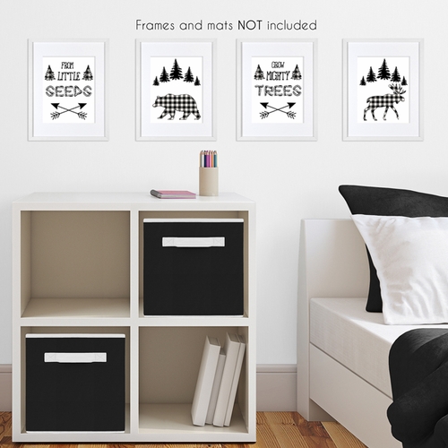 Buffalo Check Black and White Wall Art Prints - Set of 4 - alt image 2
