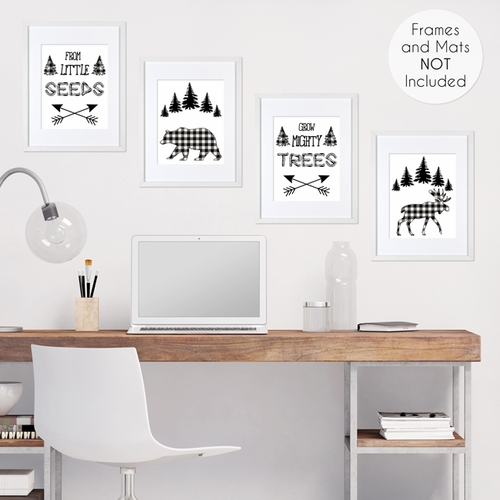 Buffalo Check Black and White Wall Art Prints - Set of 4 - alt image 3